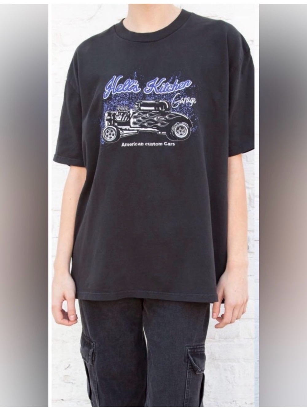 Brandy Melville Hell's Kitchen Garage Black Graphic Tee